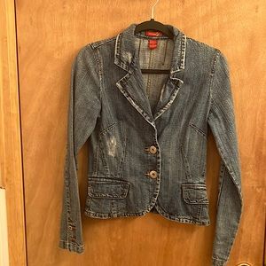 Denim distressed blazer woman’s size medium